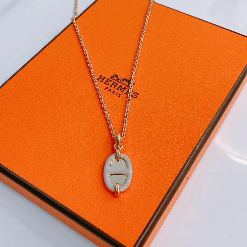 TW4662 HERMES 愛馬仕迷你豬鼻吊飾項鏈MINI MAILLON PENDANT NECKLACE-3