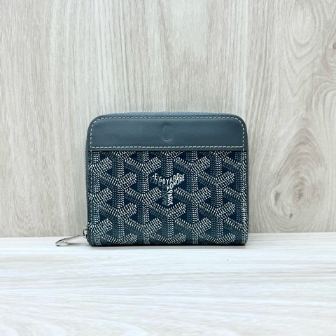 Goyard 灰色帆布拚小牛皮ㄇ拉短夾 MATIGNPMLTY51CL51P