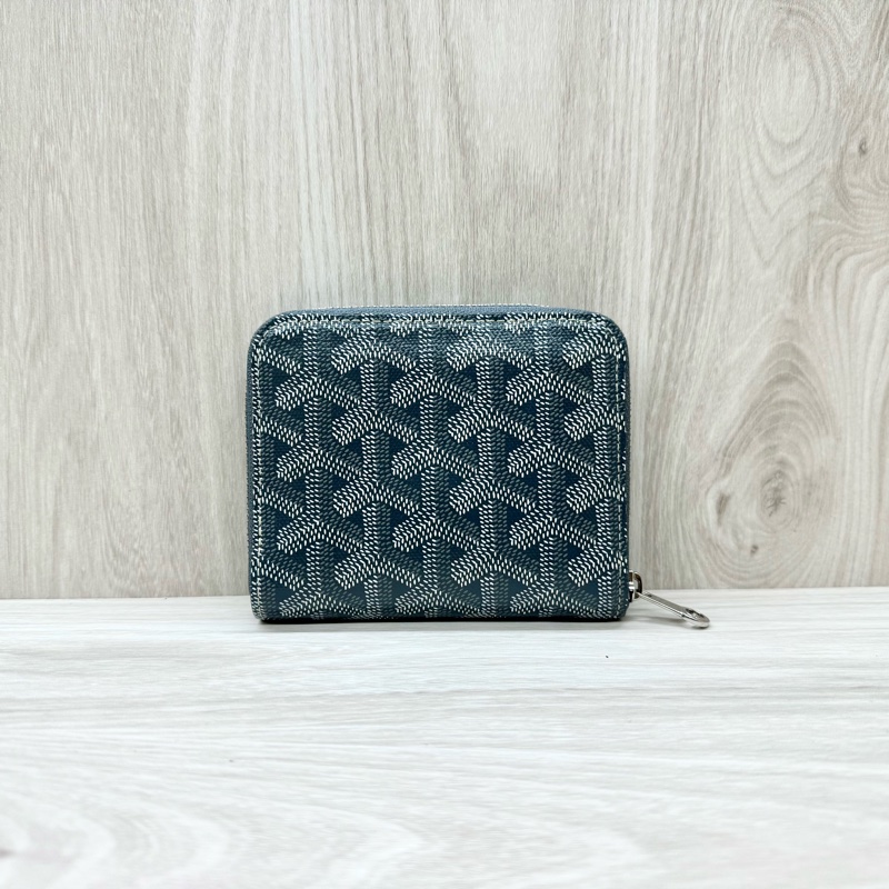 Goyard 灰色帆布拚小牛皮ㄇ拉短夾 MATIGNPMLTY51CL51P-1