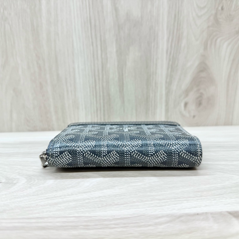 Goyard 灰色帆布拚小牛皮ㄇ拉短夾 MATIGNPMLTY51CL51P-5