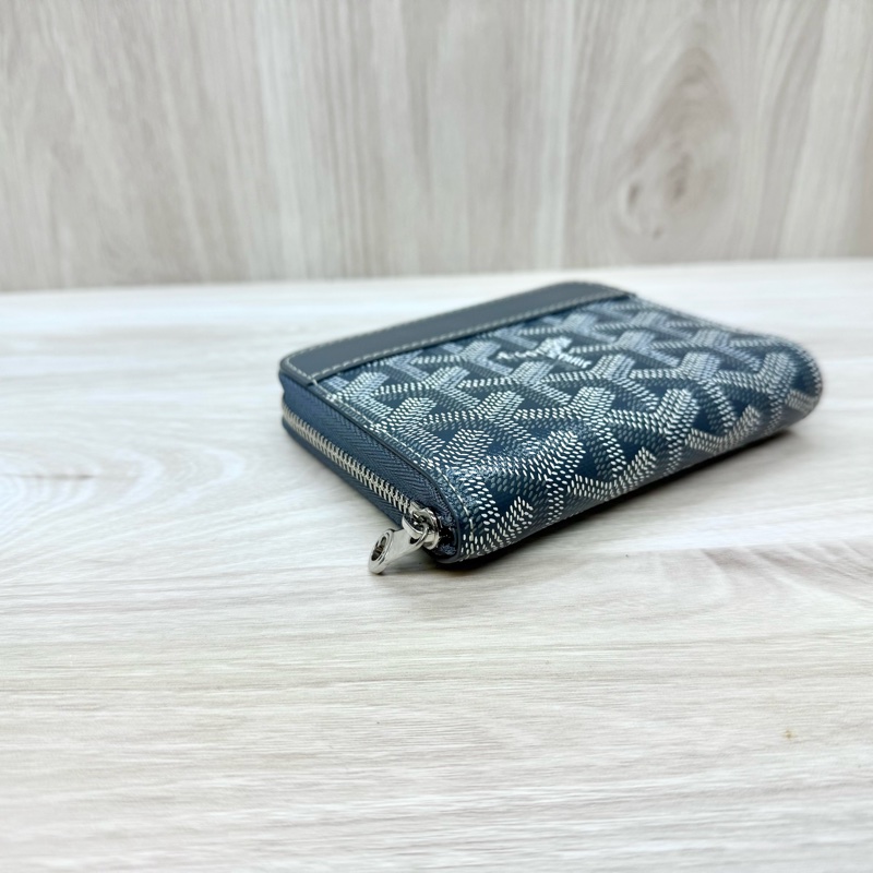 Goyard 灰色帆布拚小牛皮ㄇ拉短夾 MATIGNPMLTY51CL51P-6