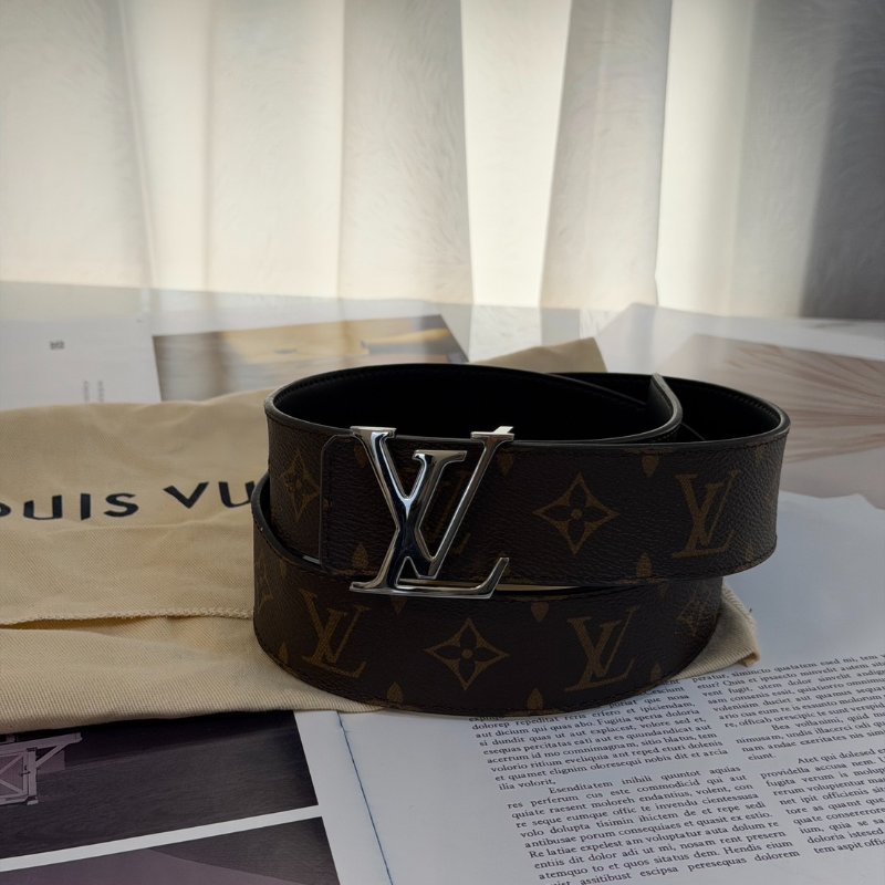 LOUIS VUITTON 銀釦老花腰帶 100-10