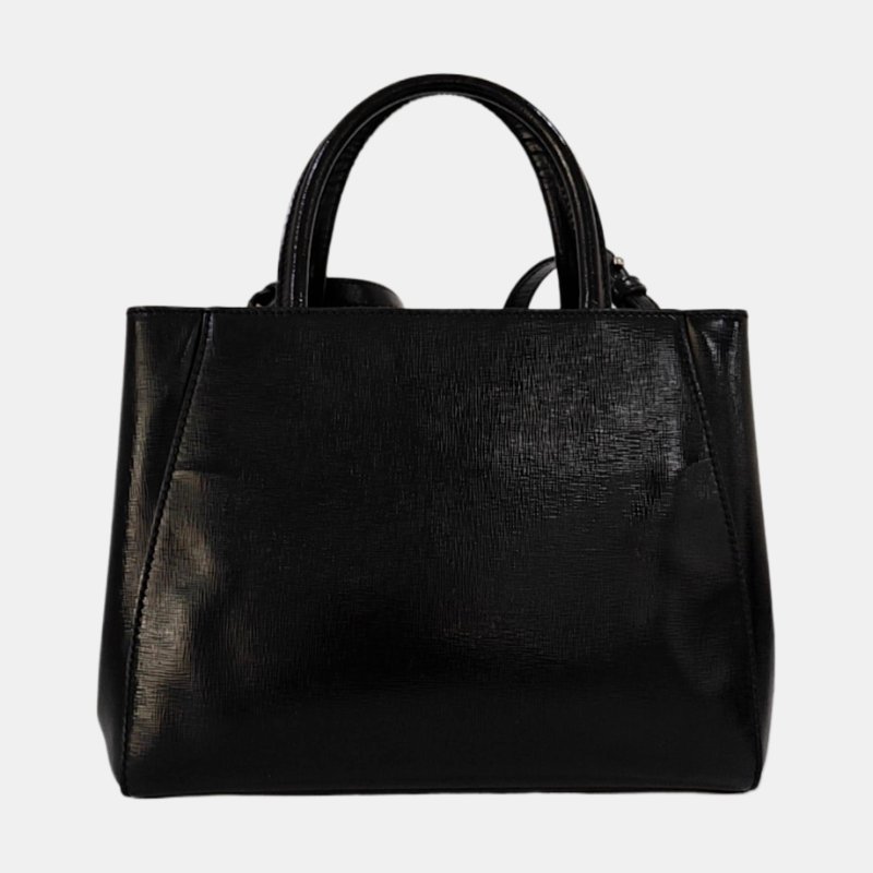 FENDI 2 Jours 小號黑色牛皮單肩包斜挎包手提包 銀色五金 可拆卸肩帶-4