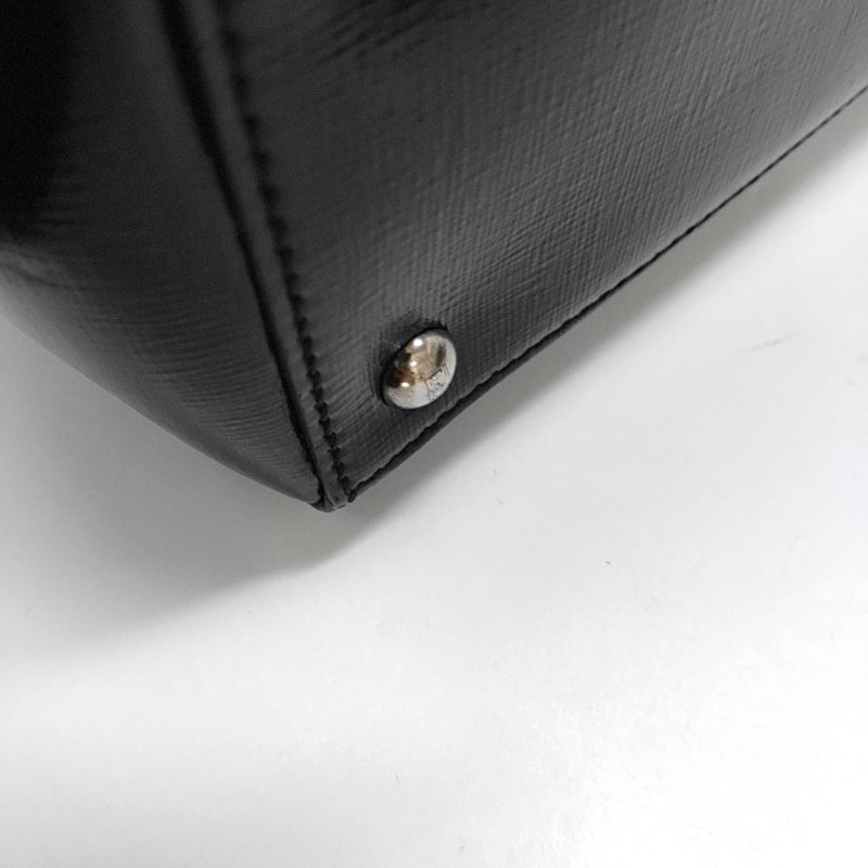 FENDI 2 Jours 小號黑色牛皮單肩包斜挎包手提包 銀色五金 可拆卸肩帶-10