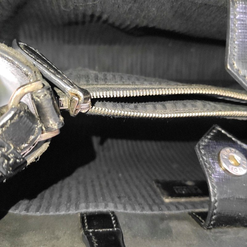 FENDI 2 Jours 小號黑色牛皮單肩包斜挎包手提包 銀色五金 可拆卸肩帶-12