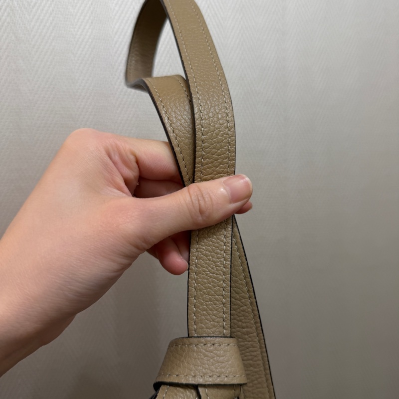 Celine 沙色牛皮霧銀釦Luggage nano手提斜背包-13