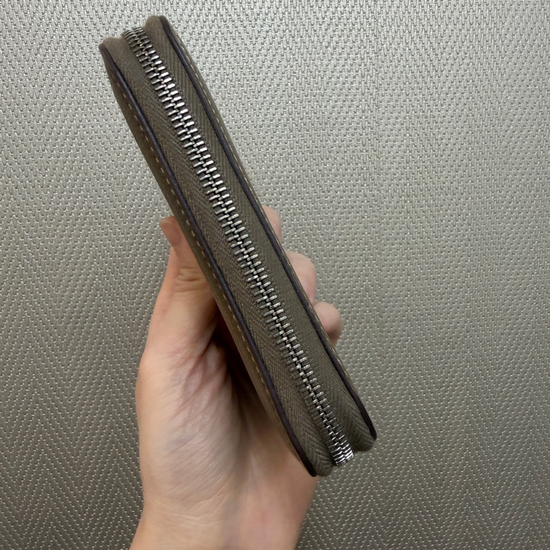 Hermes 大象灰Epsom皮銀釦Silk in拉鏈零錢短夾-5