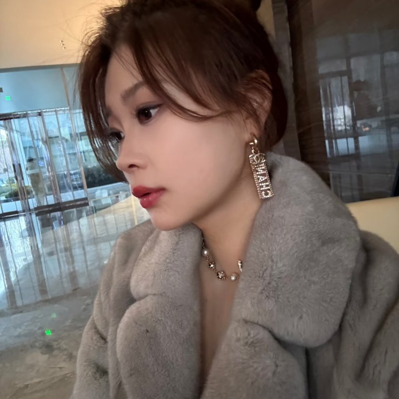 CHANEL 24C水鑽CHANEL雙C吊墜耳環-5