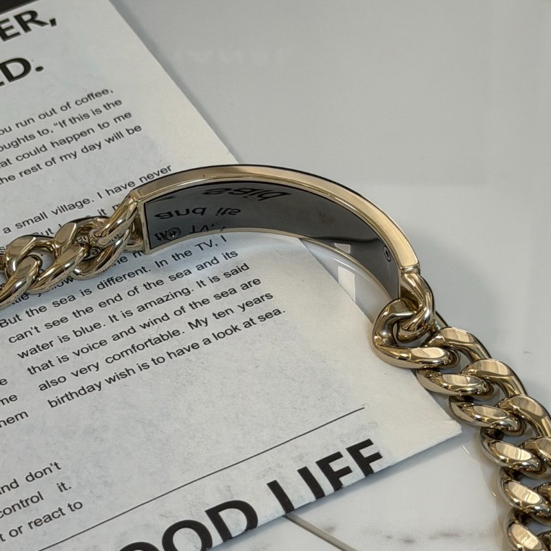 CHANEL 23B香檳金CHANEL古巴項鍊-2