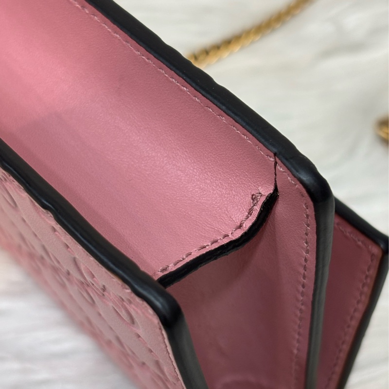 GUCCI 481291 GG Supreme WOC 立體水鑽櫻桃 粉紅色牛皮 肩背包斜背包小廢包手拿包 日本限定-12