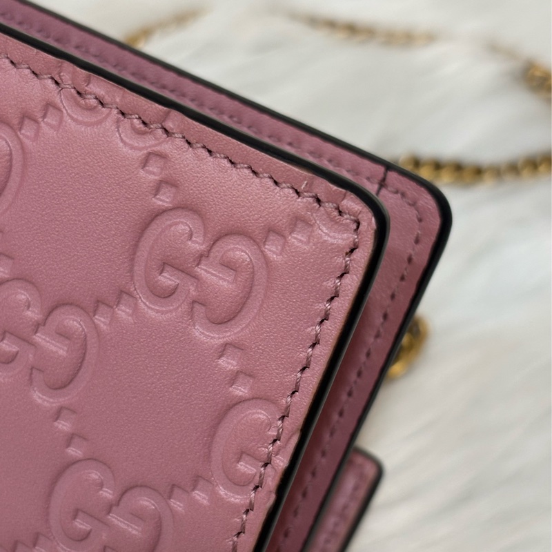 GUCCI 481291 GG Supreme WOC 立體水鑽櫻桃 粉紅色牛皮 肩背包斜背包小廢包手拿包 日本限定-13