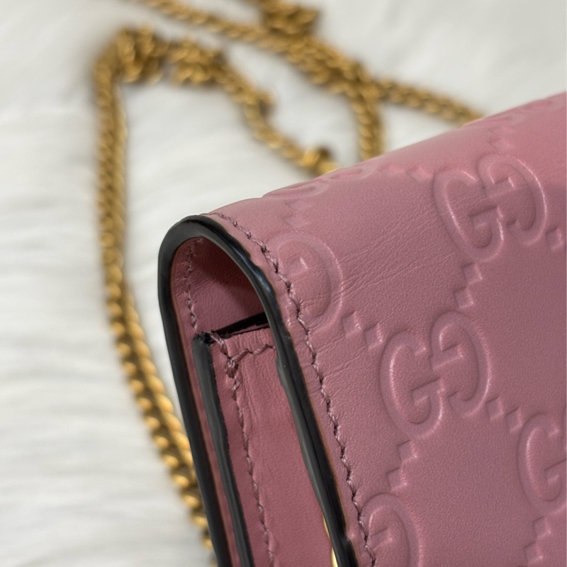 GUCCI 481291 GG Supreme WOC 立體水鑽櫻桃 粉紅色牛皮 肩背包斜背包小廢包手拿包 日本限定-19