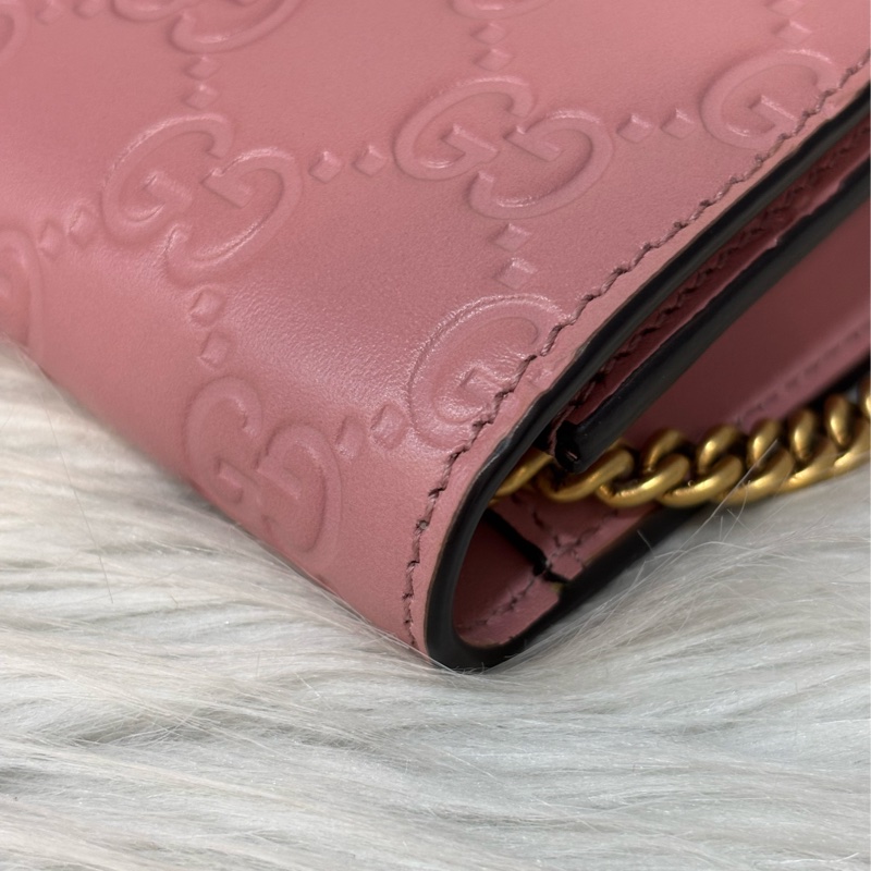 GUCCI 481291 GG Supreme WOC 立體水鑽櫻桃 粉紅色牛皮 肩背包斜背包小廢包手拿包 日本限定-20