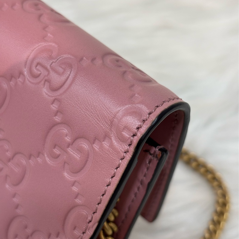 GUCCI 481291 GG Supreme WOC 立體水鑽櫻桃 粉紅色牛皮 肩背包斜背包小廢包手拿包 日本限定-22