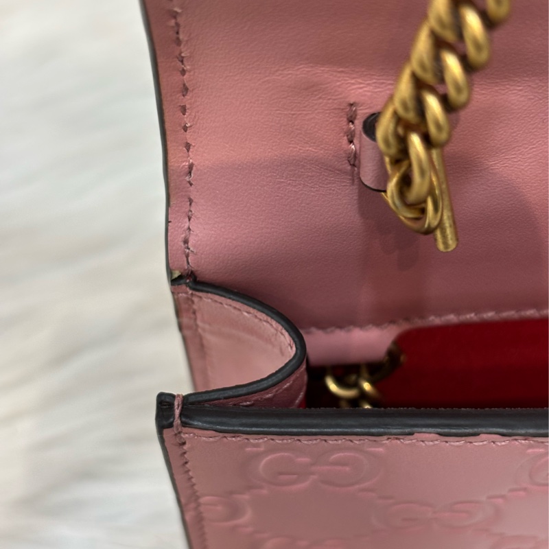 GUCCI 481291 GG Supreme WOC 立體水鑽櫻桃 粉紅色牛皮 肩背包斜背包小廢包手拿包 日本限定-27
