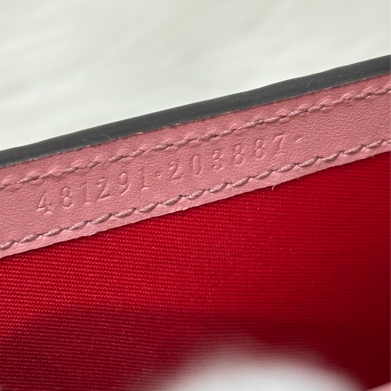 GUCCI 481291 GG Supreme WOC 立體水鑽櫻桃 粉紅色牛皮 肩背包斜背包小廢包手拿包 日本限定-29