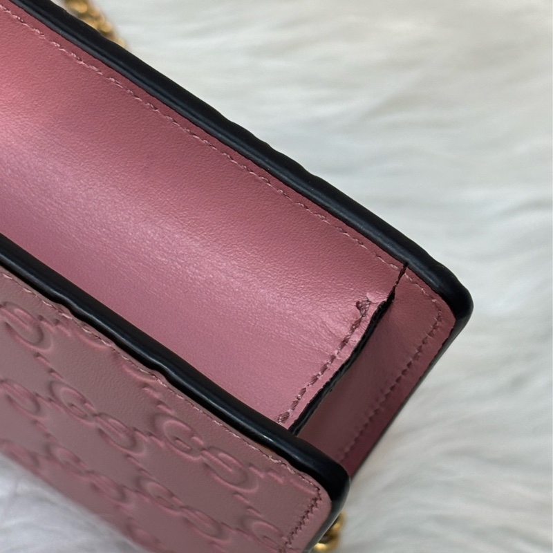 GUCCI 481291 GG Supreme WOC 立體水鑽櫻桃 粉紅色牛皮 肩背包斜背包小廢包手拿包 日本限定-39