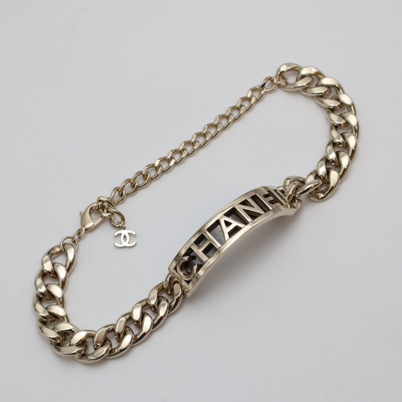 CHANEL 23B香檳金CHANEL古巴項鍊-3