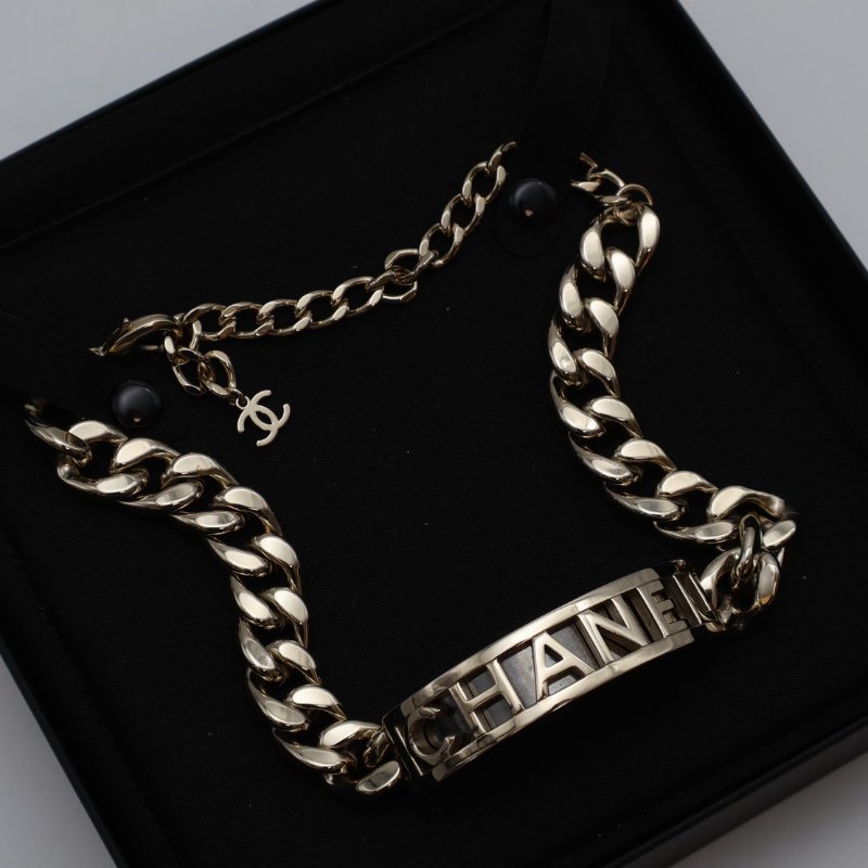 CHANEL 23B香檳金CHANEL古巴項鍊-5