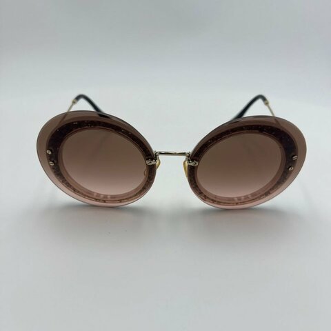 繆繆 復古圓框墨鏡