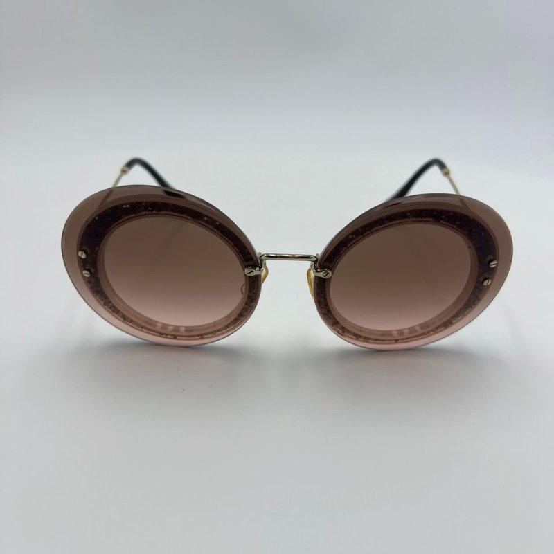 繆繆 復古圓框墨鏡-6