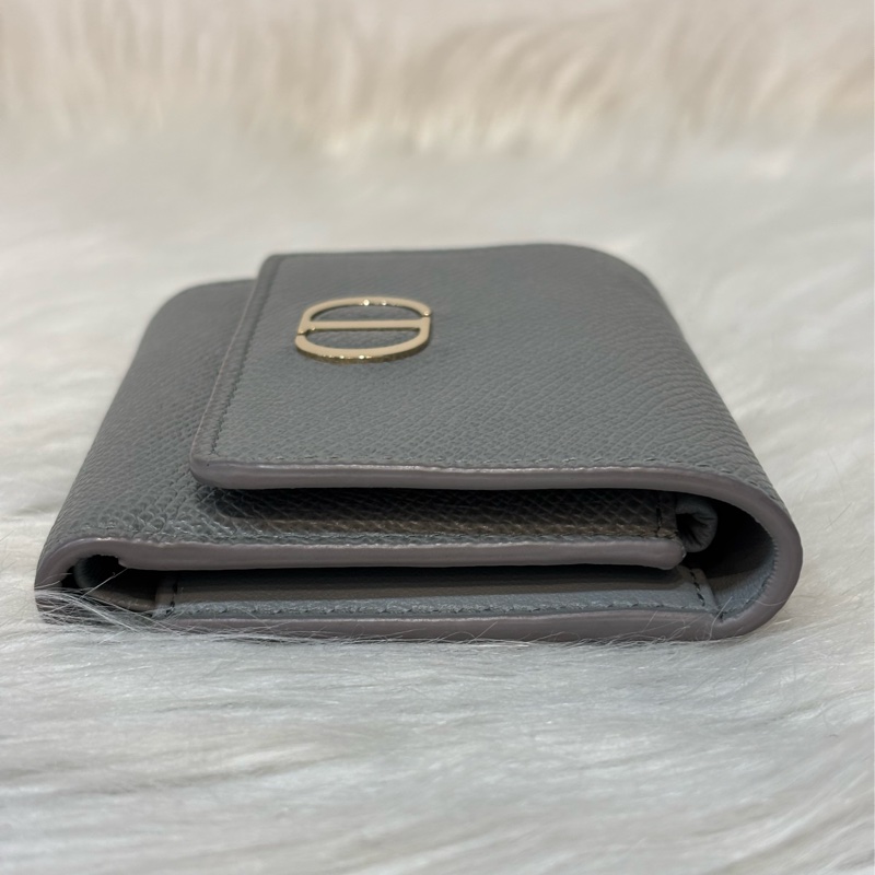 Dior S2057 LOTUS 30 MONTAIGNE CD 大象灰牛皮 金釦 短夾信用卡夾零錢包錢包-3