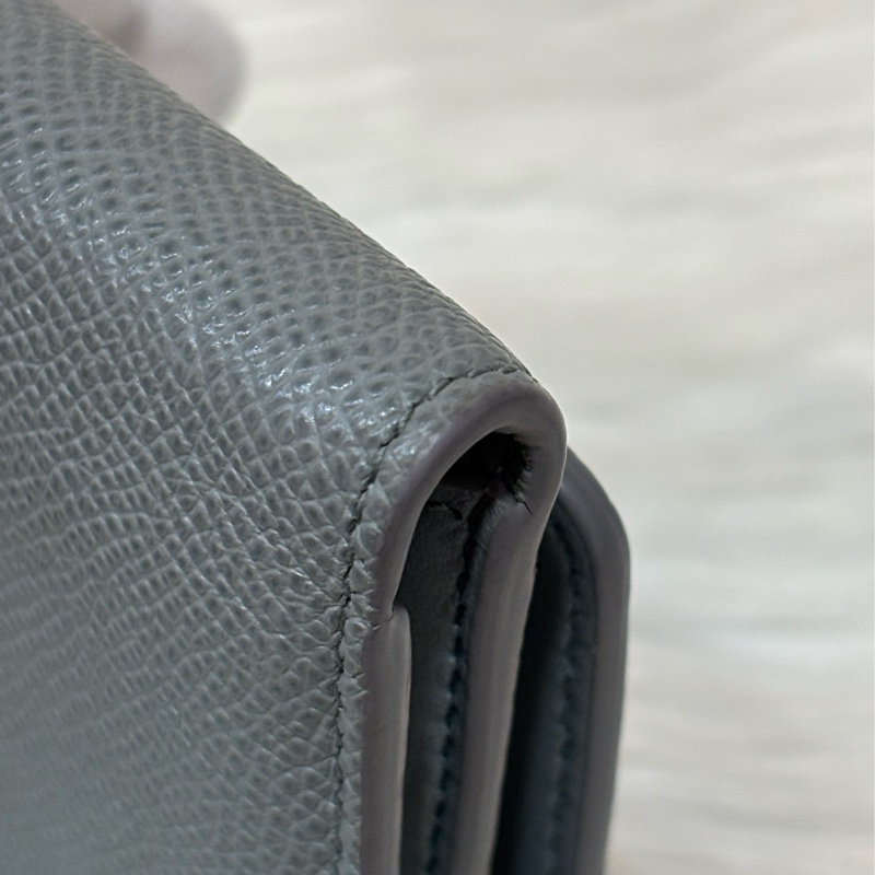 Dior S2057 LOTUS 30 MONTAIGNE CD 大象灰牛皮 金釦 短夾信用卡夾零錢包錢包-10