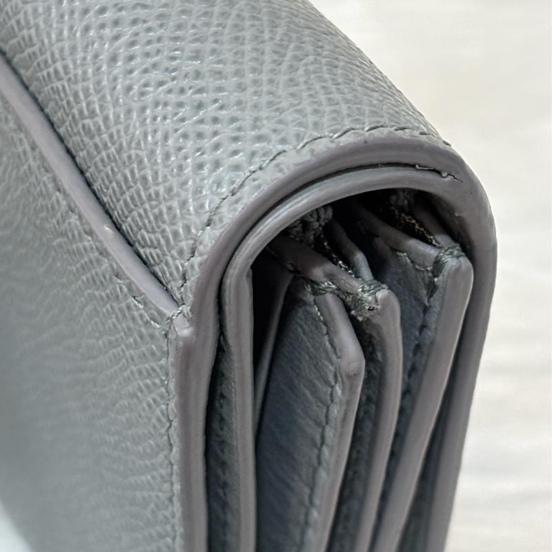 Dior S2057 LOTUS 30 MONTAIGNE CD 大象灰牛皮 金釦 短夾信用卡夾零錢包錢包-15