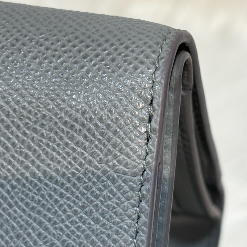 Dior S2057 LOTUS 30 MONTAIGNE CD 大象灰牛皮 金釦 短夾信用卡夾零錢包錢包-27