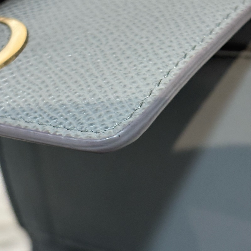 Dior S2057 LOTUS 30 MONTAIGNE CD 大象灰牛皮 金釦 短夾信用卡夾零錢包錢包-31