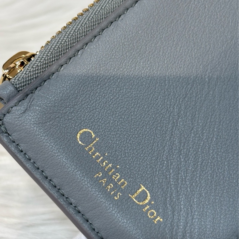 Dior S2057 LOTUS 30 MONTAIGNE CD 大象灰牛皮 金釦 短夾信用卡夾零錢包錢包-40