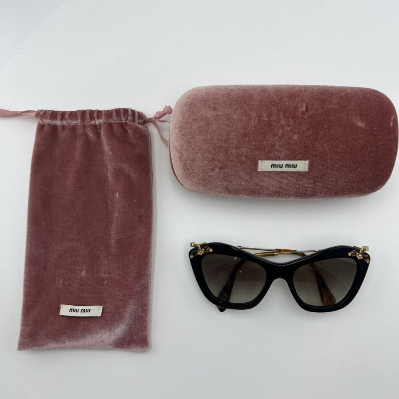 繆繆 貓眼框墨鏡-0