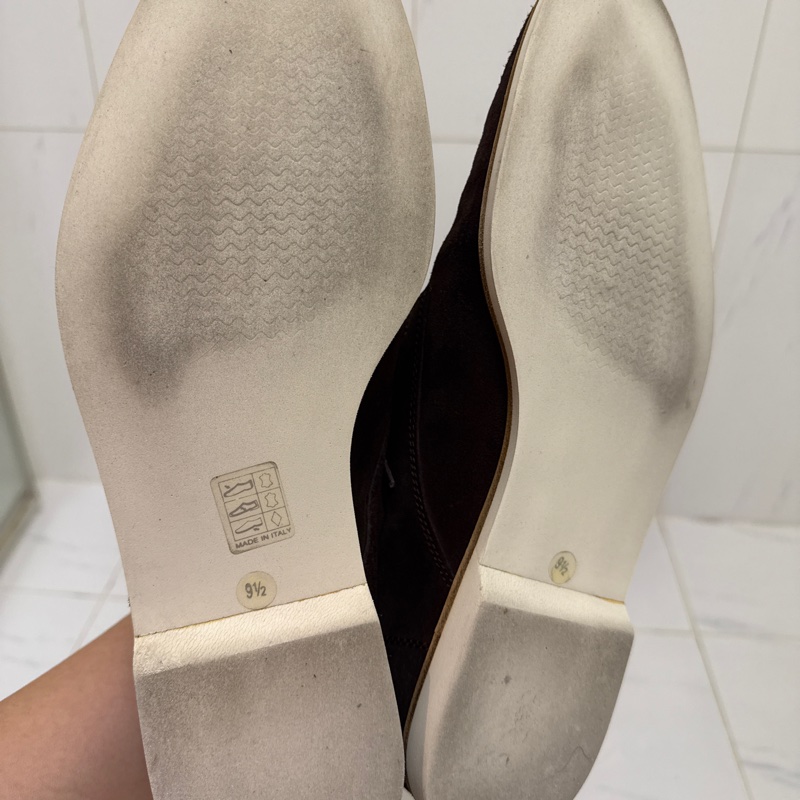 Gucci深咖麂皮綁帶休閒鞋，尺寸9.5-6