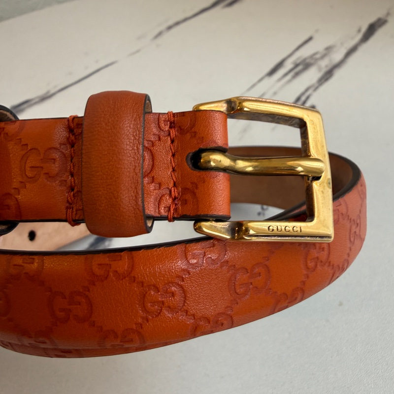 Gucci橘色皮帶85‘’-1