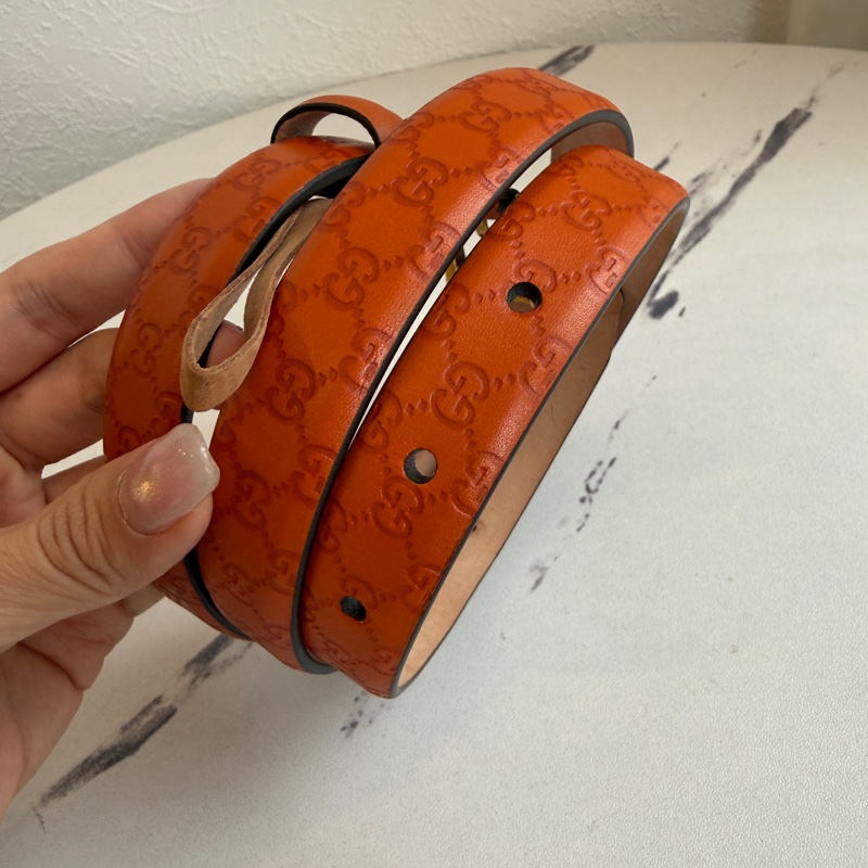 Gucci橘色皮帶85‘’-2
