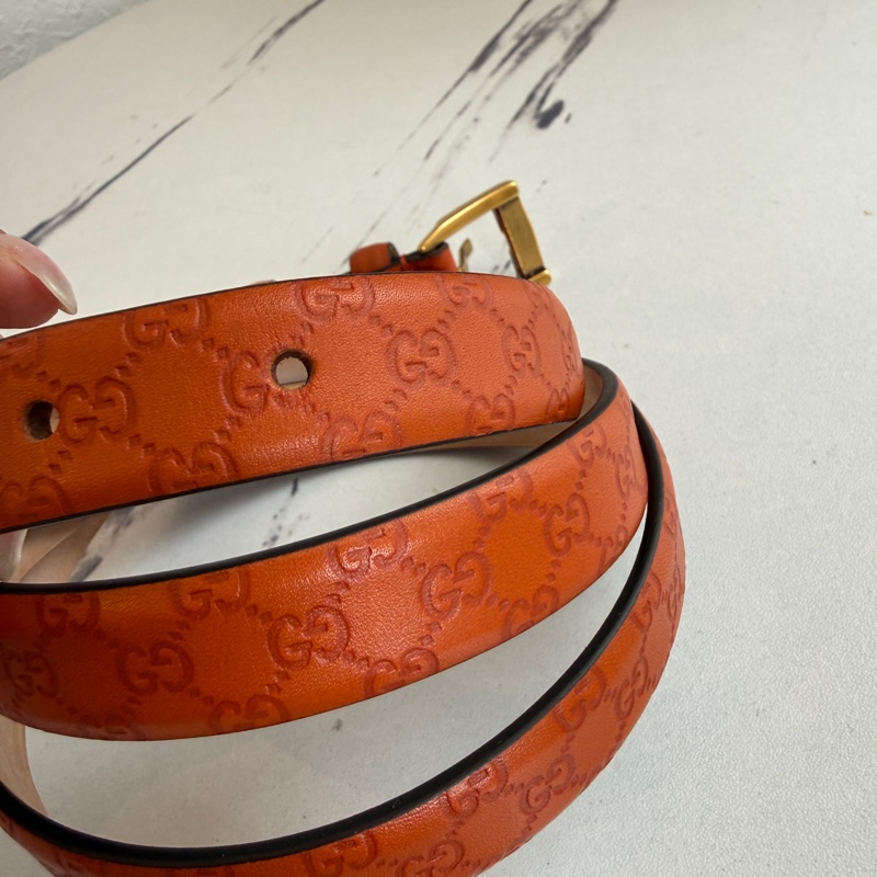 Gucci橘色皮帶85‘’-5
