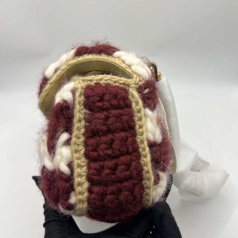 Gucci 古驰 GG Marmont 系列 金标Logo链条肩带千鸟格图案 羊毛 斜挎单肩包 小号-3