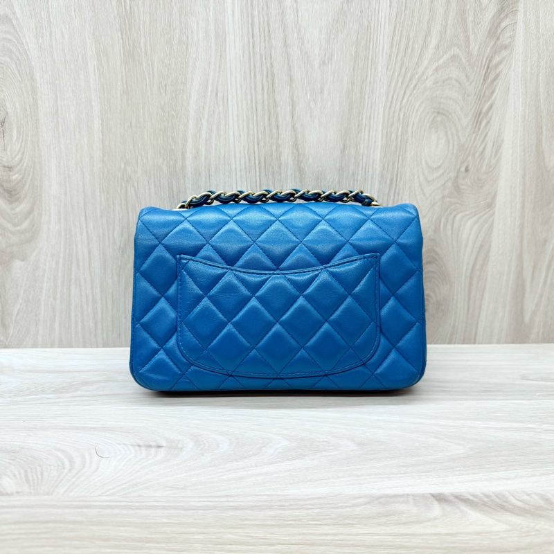 CHANEL藍色羊皮COCO20口蓋包A69900-1