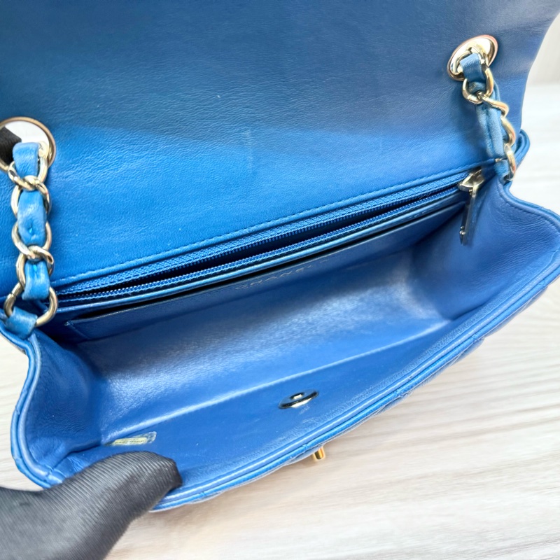 CHANEL藍色羊皮COCO20口蓋包A69900-3