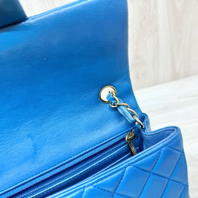 CHANEL藍色羊皮COCO20口蓋包A69900-9