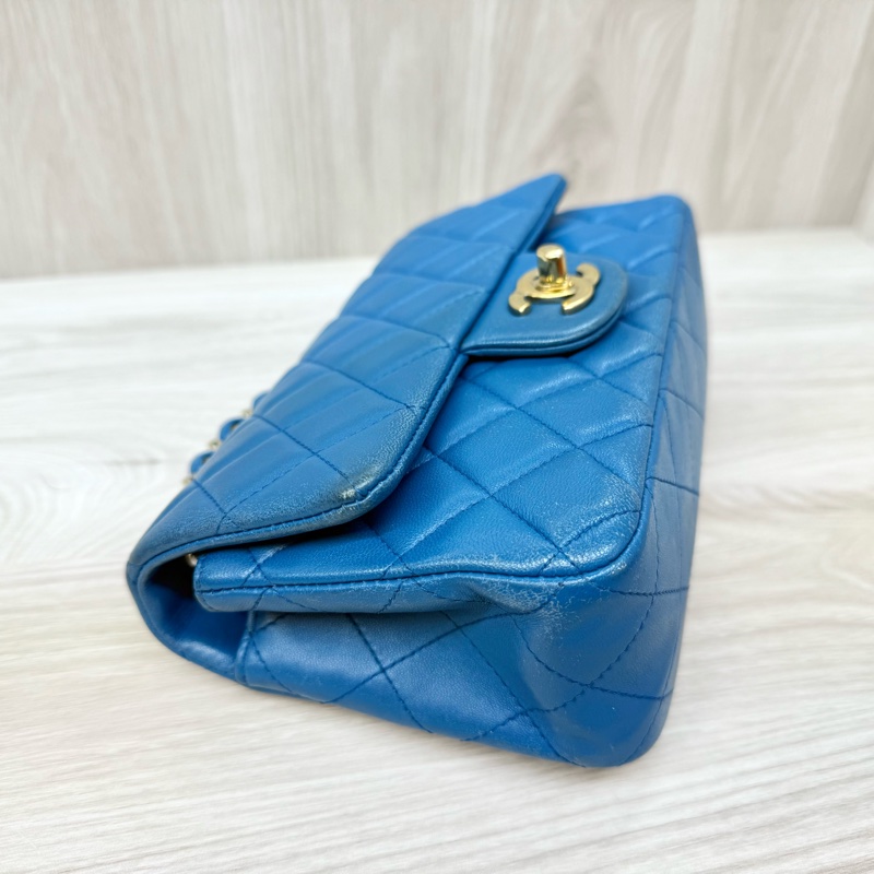 CHANEL藍色羊皮COCO20口蓋包A69900-12