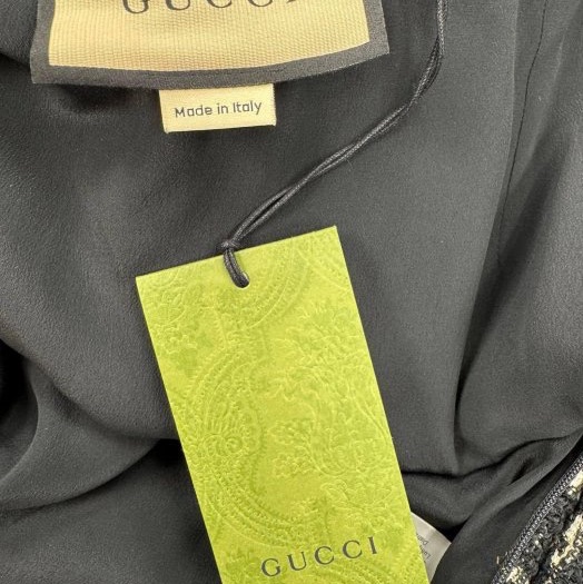 Gucci 全新未穿超美的黑白GG logo紋美裙-6