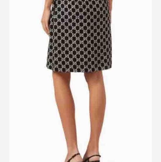 Gucci 全新未穿超美的黑白GG logo紋美裙-9