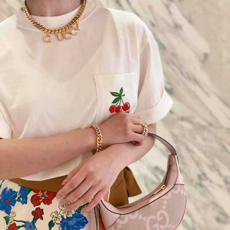 GUCCI 字母吊墜古巴頸鍊-1