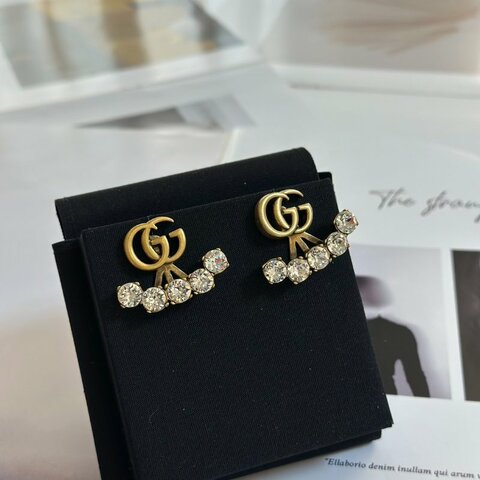 GUCCI GG水鑽耳環