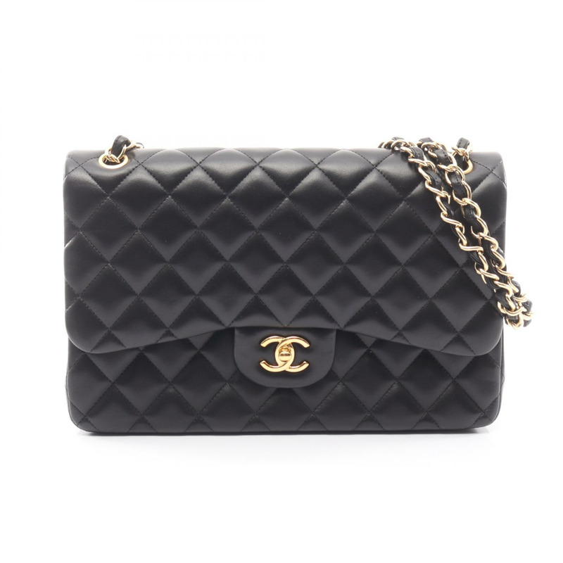 香奈兒 Deca Matelasse 30 經典大肩背包 A58600 羊皮 黑色 二手-0