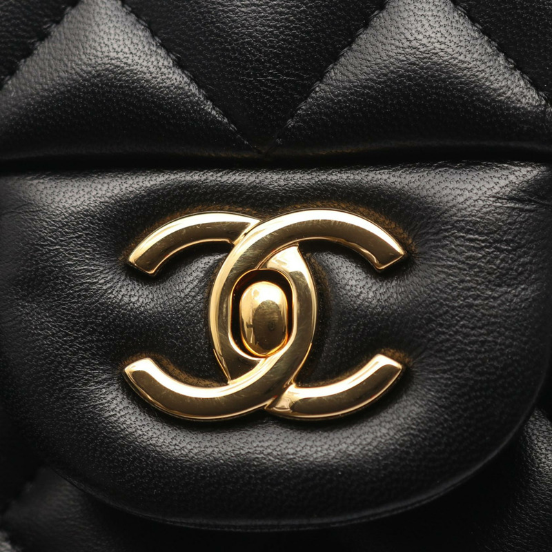 香奈兒 Deca Matelasse 30 經典大肩背包 A58600 羊皮 黑色 二手-5