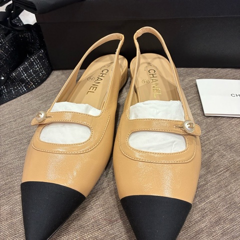 香奈兒Chanel 氣質 珍珠 後繫帶 尖頭鞋 尺寸39🇹🇼