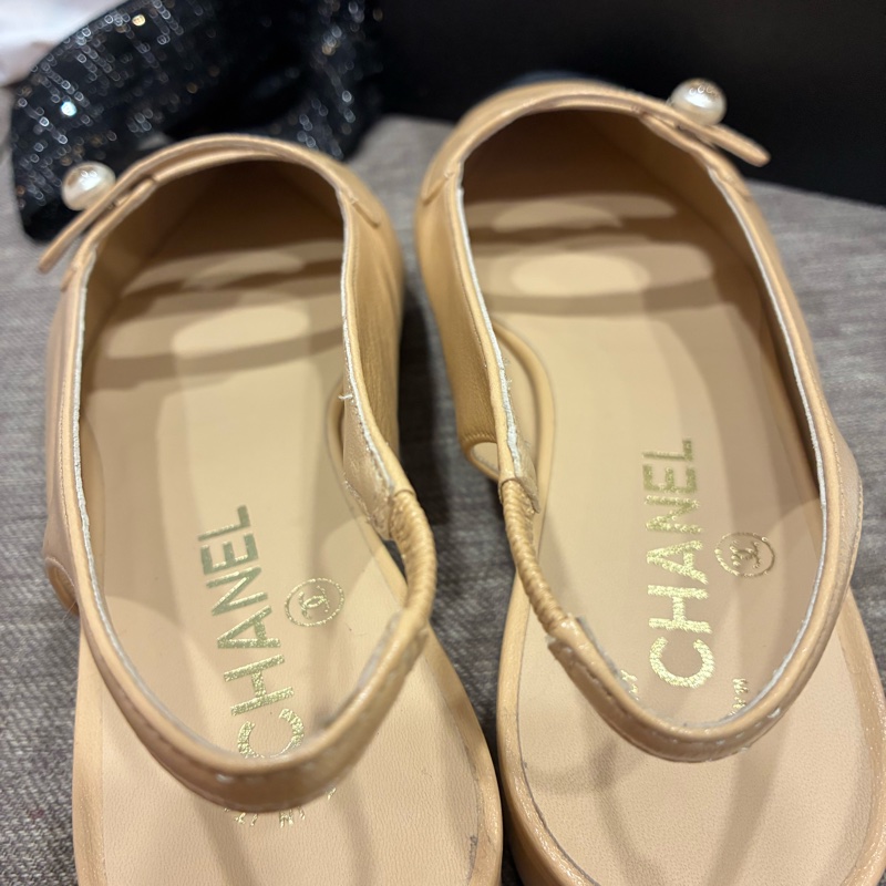 香奈兒Chanel 氣質 珍珠 後繫帶 尖頭鞋 尺寸39🇹🇼-5