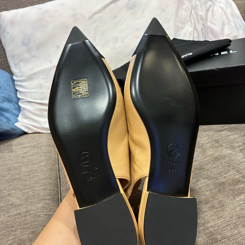 香奈兒Chanel 氣質 珍珠 後繫帶 尖頭鞋 尺寸39🇹🇼-9